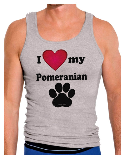 I Heart My Pomeranian Mens Ribbed Tank Top by TooLoud-Mens Ribbed Tank Top-TooLoud-Heather-Gray-Small-Davson Sales