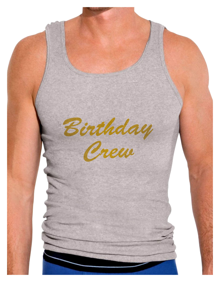 Birthday Crew Text Mens Ribbed Tank Top by TooLoud-Mens Ribbed Tank Top-TooLoud-White-Small-Davson Sales