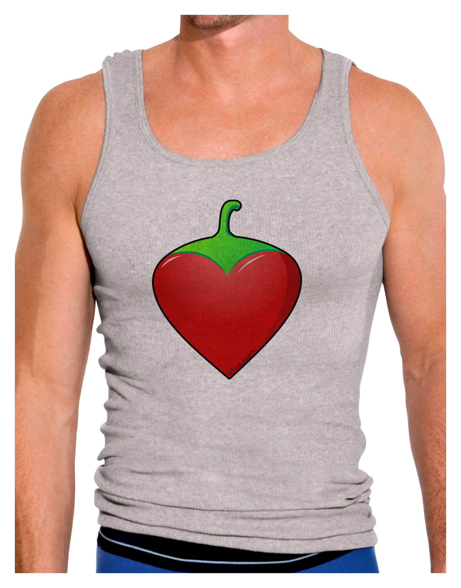 Chili Pepper Heart Mens Ribbed Tank Top-Mens Ribbed Tank Top-TooLoud-White-Small-Davson Sales