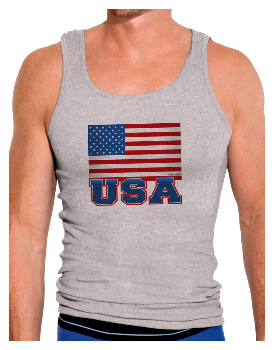 USA Flag Mens Ribbed Tank Top by TooLoud