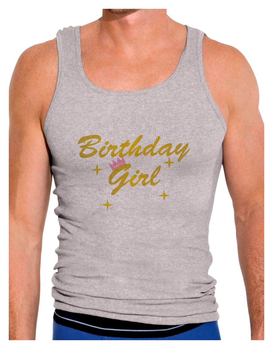 Birthday Girl Text Mens Ribbed Tank Top by TooLoud-Mens Ribbed Tank Top-TooLoud-White-Small-Davson Sales