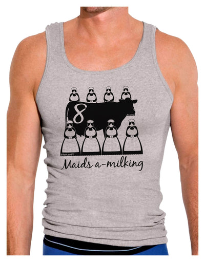 Eight Maids A Milking Text Mens Ribbed Tank Top-Mens Ribbed Tank Top-TooLoud-Heather-Gray-Small-Davson Sales