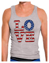 American Love Design - Distressed Mens Ribbed Tank Top by TooLoud-Mens Ribbed Tank Top-TooLoud-Heather-Gray-Small-Davson Sales