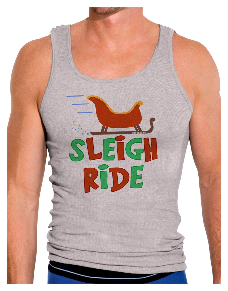 Sleigh Ride Color Mens Ribbed Tank Top-Mens Ribbed Tank Top-TooLoud-White-Small-Davson Sales