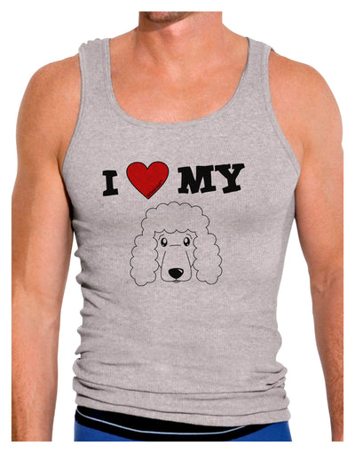 I Heart My - Cute Poodle Dog - White Mens Ribbed Tank Top by TooLoud-Mens Ribbed Tank Top-TooLoud-Heather-Gray-Small-Davson Sales