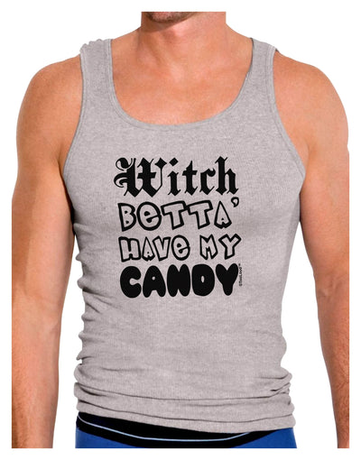 Witch Betta Have My Candy Mens Ribbed Tank Top-Mens Ribbed Tank Top-TooLoud-Heather-Gray-Small-Davson Sales