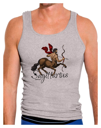 Sagittarius Color Illustration Mens Ribbed Tank Top-Mens Ribbed Tank Top-TooLoud-Heather-Gray-Small-Davson Sales