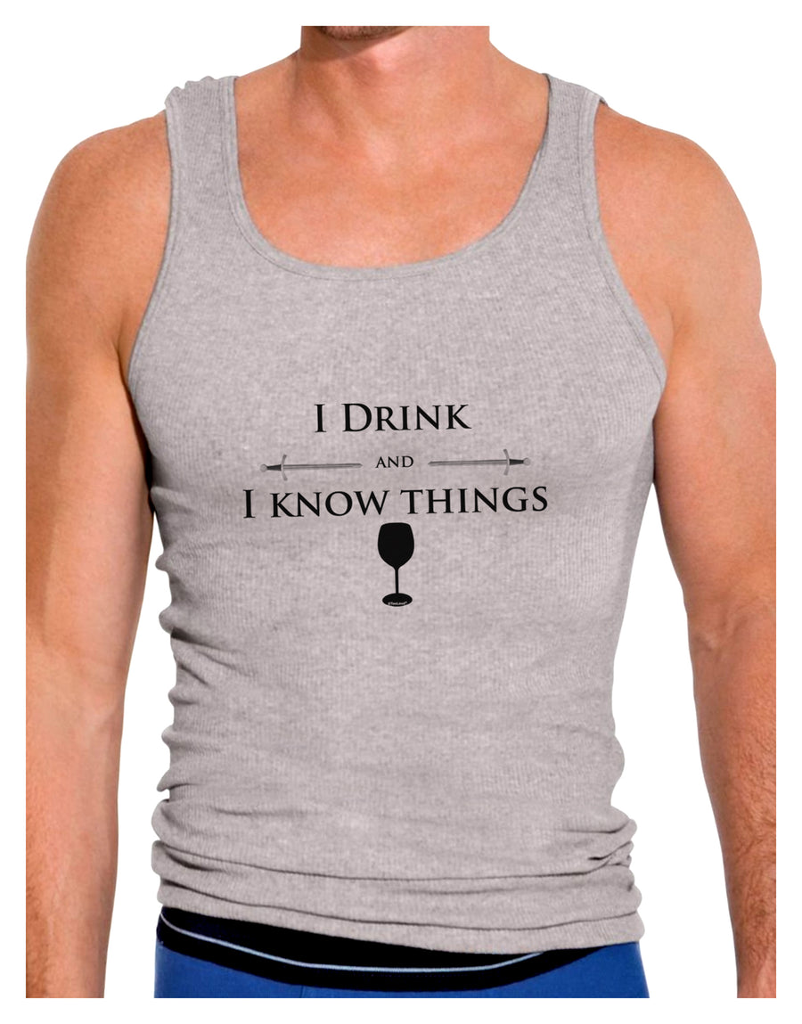 I Drink and I Know Things funny Mens Ribbed Tank Top by TooLoud-Mens Ribbed Tank Top-TooLoud-White-Small-Davson Sales