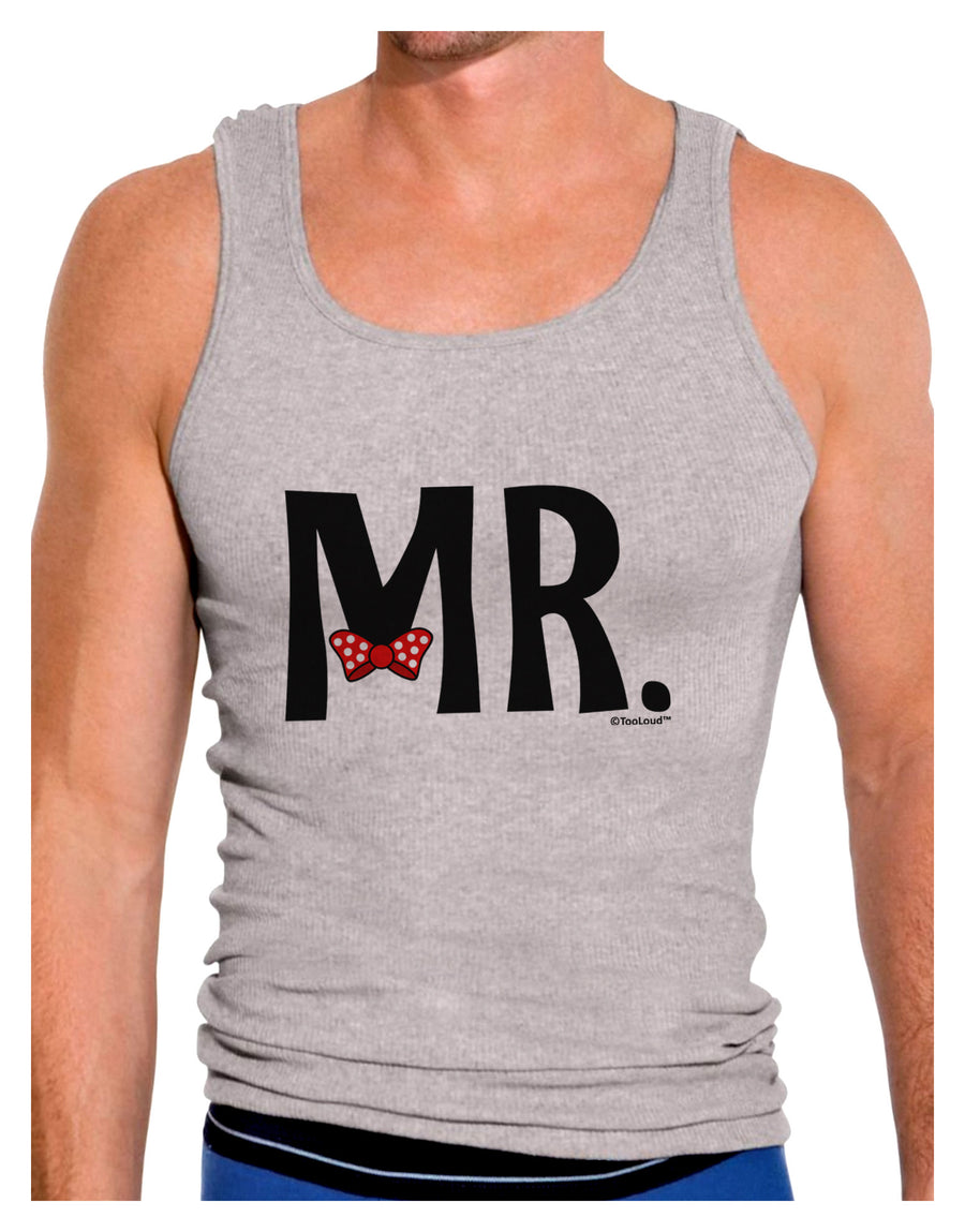 Matching Mr and Mrs Design - Mr Bow Tie Mens Ribbed Tank Top by TooLoud-Mens Ribbed Tank Top-TooLoud-White-Small-Davson Sales