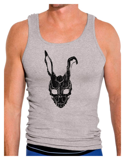 Scary Bunny Face Black Distressed Mens Ribbed Tank Top-Mens Ribbed Tank Top-TooLoud-Heather-Gray-Small-Davson Sales