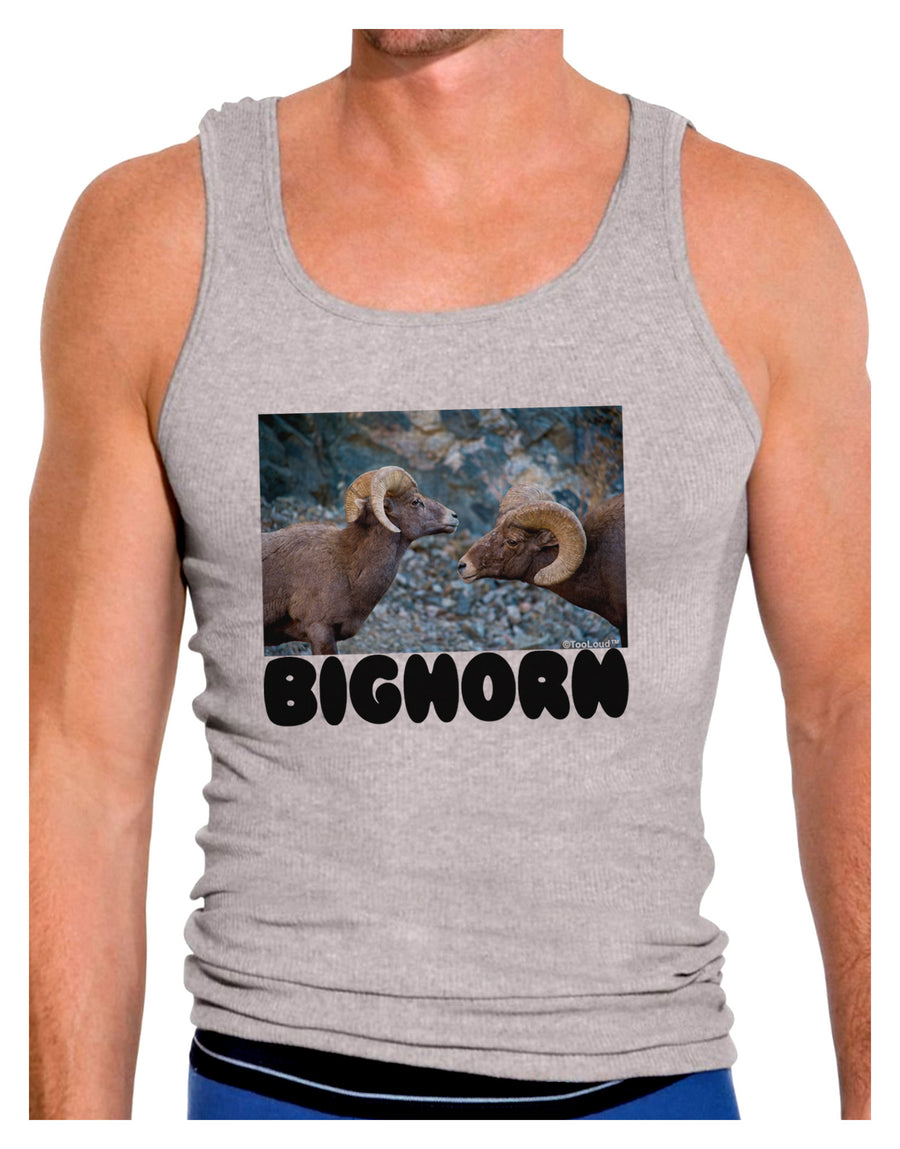 TooLoud Two Bighorn Rams Text Mens Ribbed Tank Top-Mens Ribbed Tank Top-TooLoud-White-Small-Davson Sales