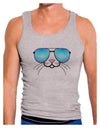 Kyu-T Face - Tiny Cool Sunglasses Mens Ribbed Tank Top-Mens Ribbed Tank Top-TooLoud-Heather-Gray-Small-Davson Sales
