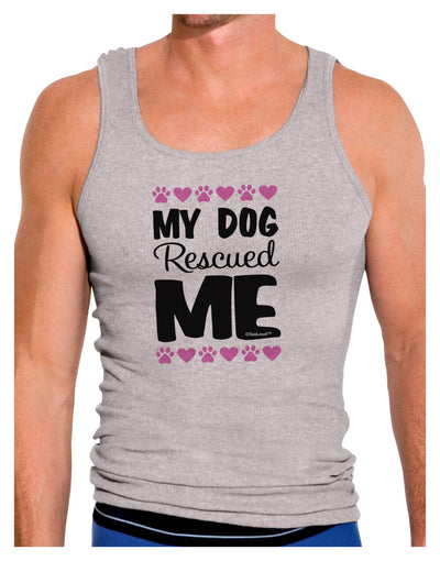 My Dog Rescued Me Mens Ribbed Tank Top-Mens Ribbed Tank Top-TooLoud-Heather-Gray-Small-Davson Sales