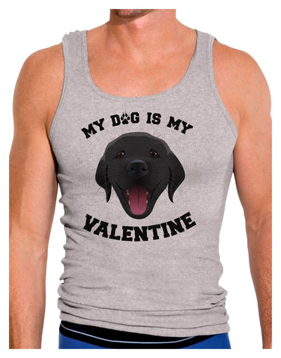 My Dog is my Valentine Black Mens Ribbed Tank Top-Mens Ribbed Tank Top-TooLoud-Heather-Gray-Small-Davson Sales