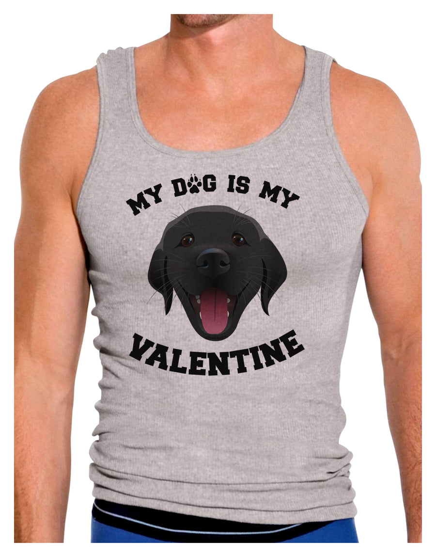 My Dog is my Valentine Black Mens Ribbed Tank Top-Mens Ribbed Tank Top-TooLoud-White-Small-Davson Sales