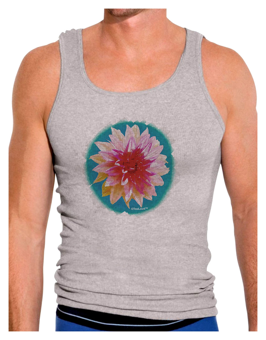 Watercolor Flower Mens Ribbed Tank Top-Mens Ribbed Tank Top-TooLoud-White-Small-Davson Sales