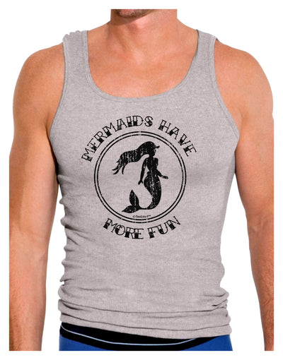 Mermaids Have More Fun - Distressed Mens Ribbed Tank Top-Mens Ribbed Tank Top-TooLoud-Heather-Gray-Small-Davson Sales