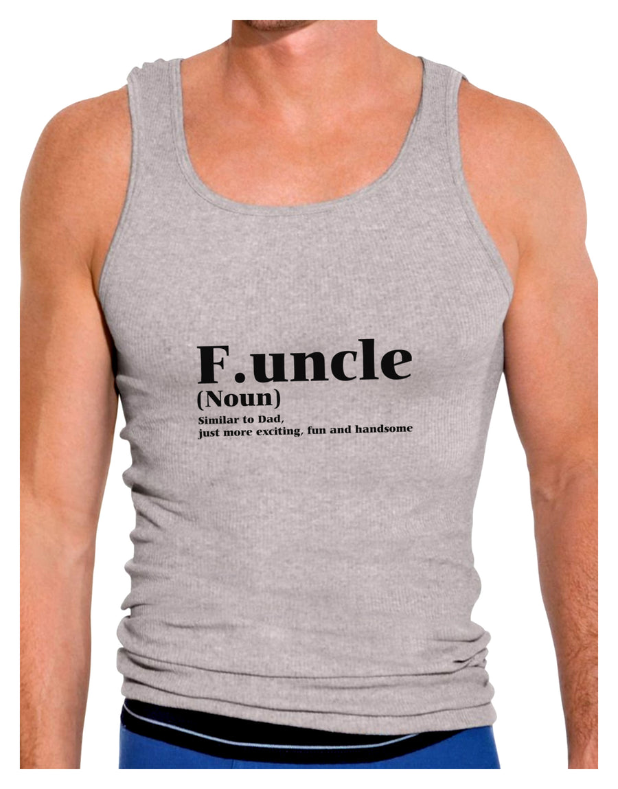 Funcle - Fun Uncle Mens Ribbed Tank Top by TooLoud-TooLoud-White-Small-Davson Sales