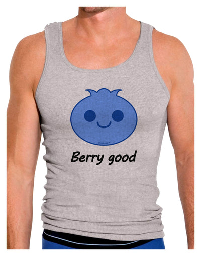 Blueberry - Berry Good Mens Ribbed Tank Top-Mens Ribbed Tank Top-TooLoud-Heather-Gray-Small-Davson Sales