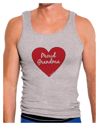 Proud Grandma Heart Mens Ribbed Tank Top-Mens Ribbed Tank Top-TooLoud-Heather-Gray-Small-Davson Sales