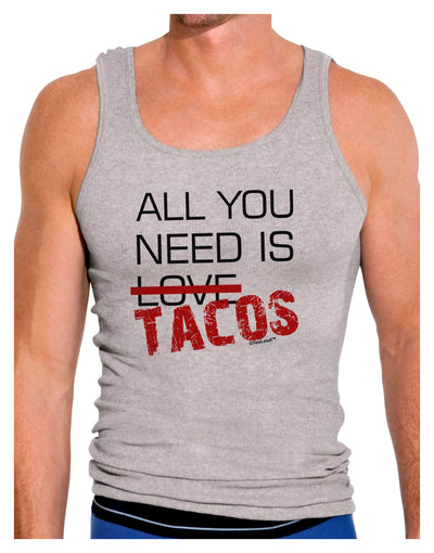 All You Need Is Tacos Mens Ribbed Tank Top-Mens Ribbed Tank Top-TooLoud-Heather-Gray-Small-Davson Sales