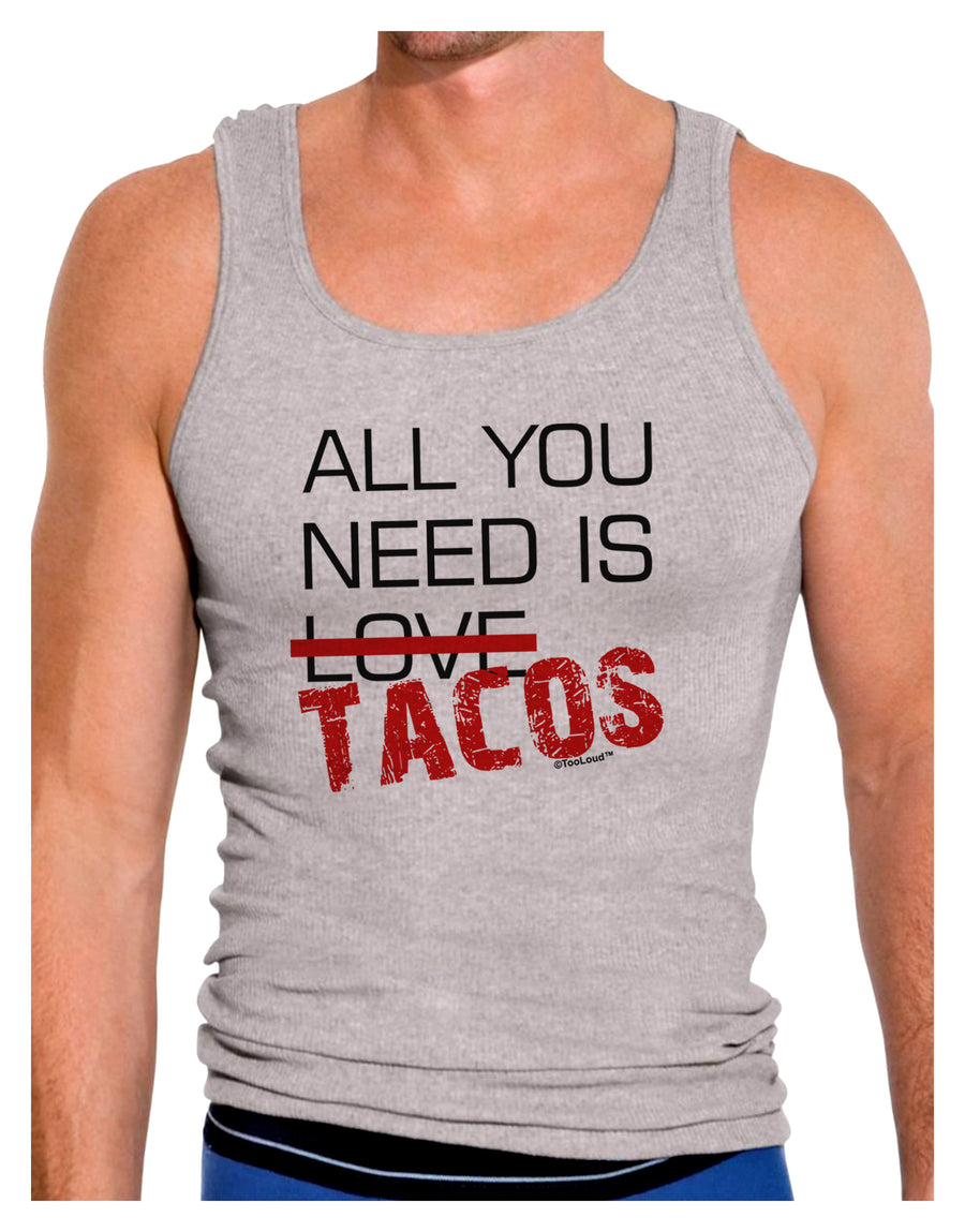 All You Need Is Tacos Mens Ribbed Tank Top-Mens Ribbed Tank Top-TooLoud-White-Small-Davson Sales