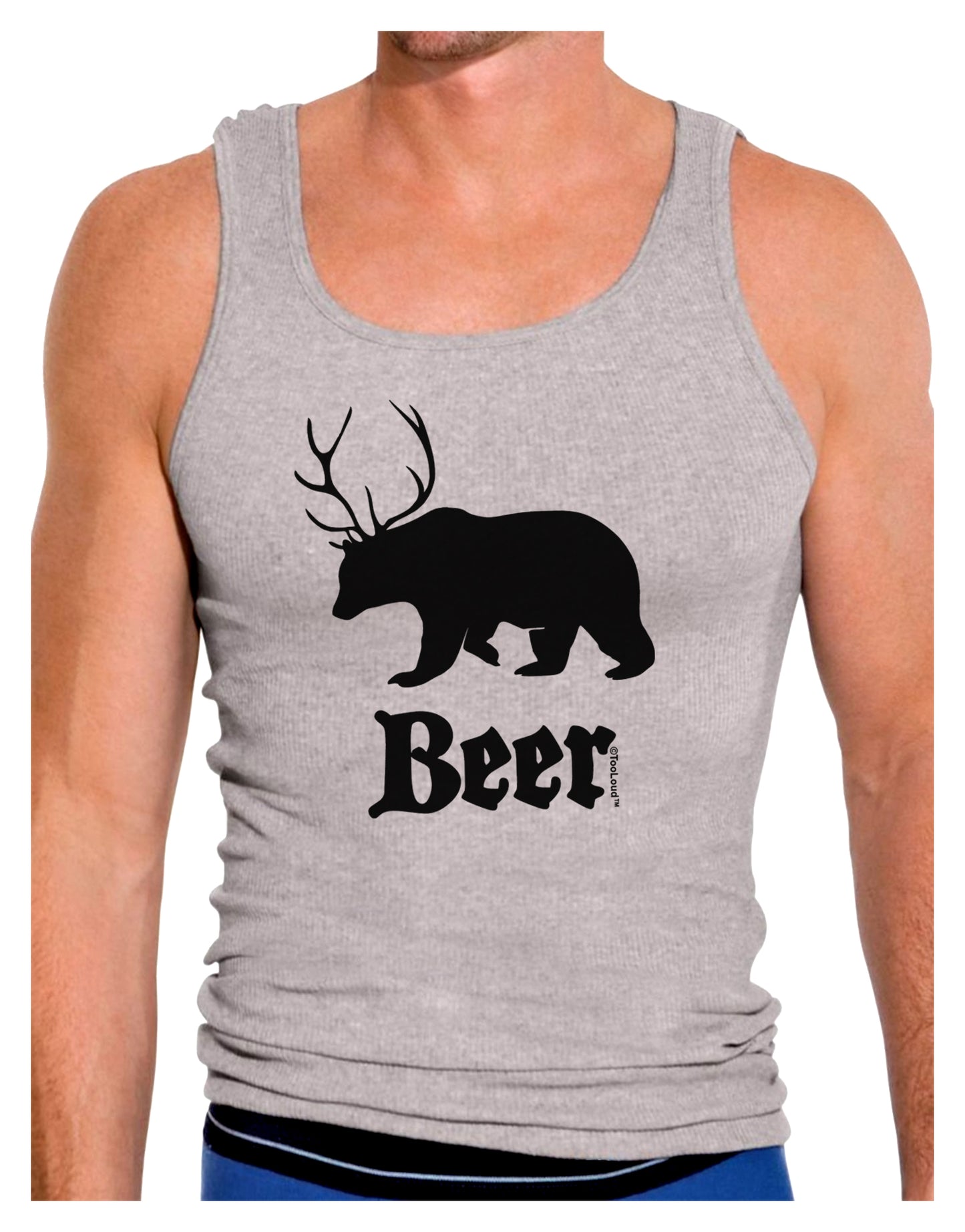 Beer Animal Mens Ribbed Tank Top-Mens Ribbed Tank Top-TooLoud-Heather-Gray-Small-Davson Sales
