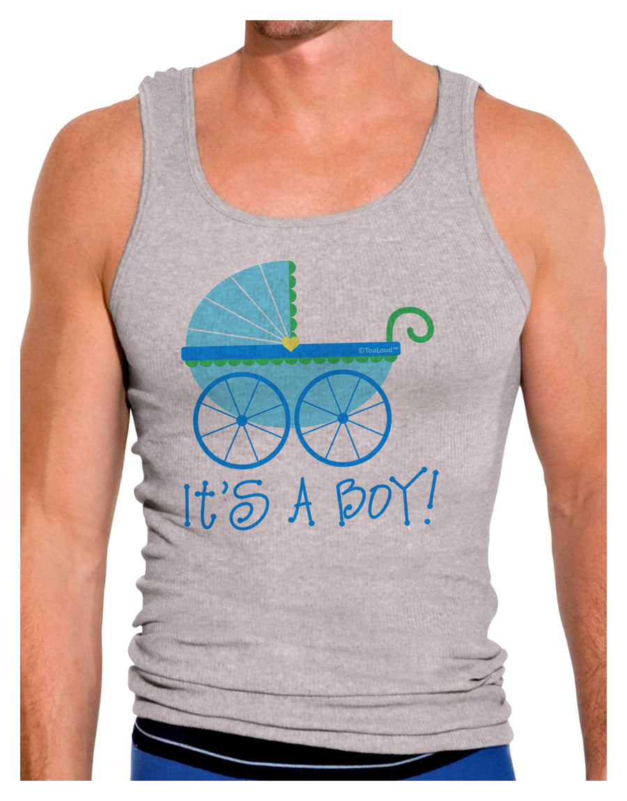 It's a Boy - Baby Boy Carriage Mens Ribbed Tank Top-Mens Ribbed Tank Top-TooLoud-White-Small-Davson Sales