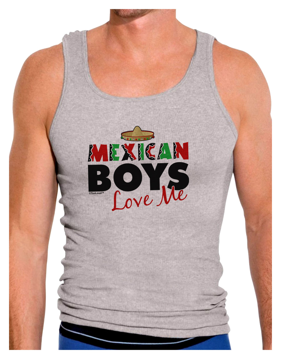 Mexican Boys Love Me Mens Ribbed Tank Top-Mens Ribbed Tank Top-TooLoud-White-Small-Davson Sales
