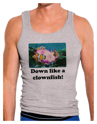 Down Like A Clownfish Mens Ribbed Tank Top-Mens Ribbed Tank Top-TooLoud-Heather-Gray-Small-Davson Sales