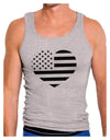 American Flag Heart Design - Stamp Style Mens Ribbed Tank Top by TooLoud-Mens Ribbed Tank Top-TooLoud-Heather-Gray-Small-Davson Sales
