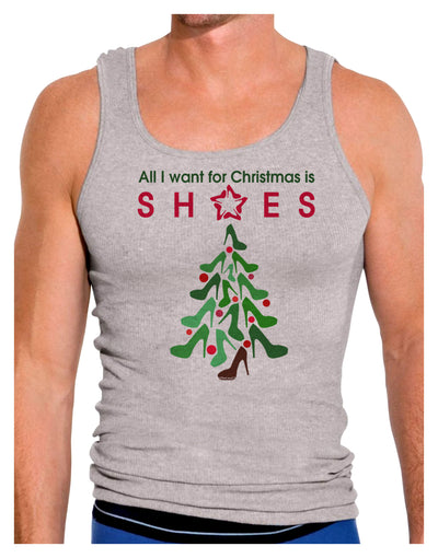 All I want for Christmas is Shoes Mens Ribbed Tank Top-Mens Ribbed Tank Top-TooLoud-Heather-Gray-Small-Davson Sales