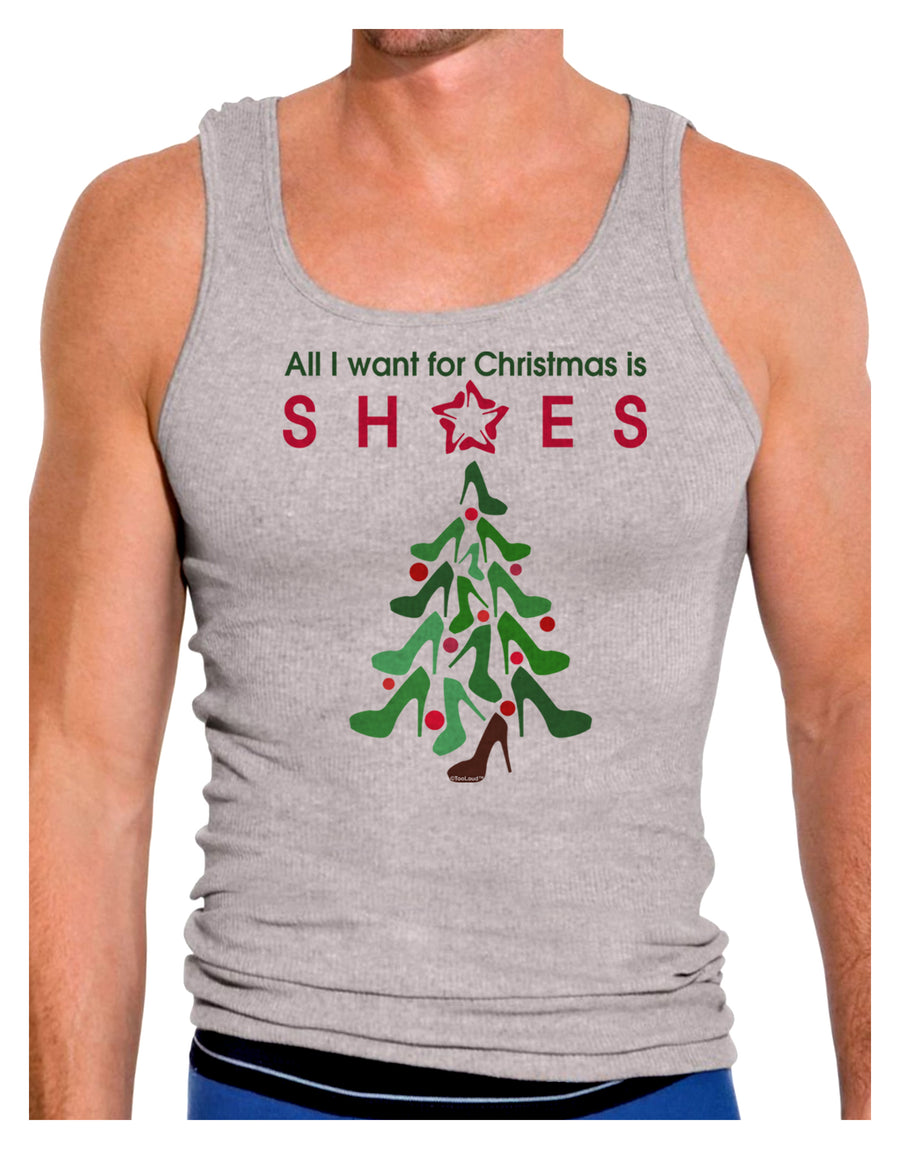 All I want for Christmas is Shoes Mens Ribbed Tank Top-Mens Ribbed Tank Top-TooLoud-White-Small-Davson Sales