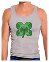 Pixel Four Leaf Clover Mens Ribbed Tank Top-Mens Ribbed Tank Top-TooLoud-Heather-Gray-Small-Davson Sales