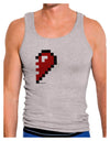 Couples Pixel Heart Design - Right Mens Ribbed Tank Top by TooLoud-Mens Ribbed Tank Top-TooLoud-Heather-Gray-Small-Davson Sales