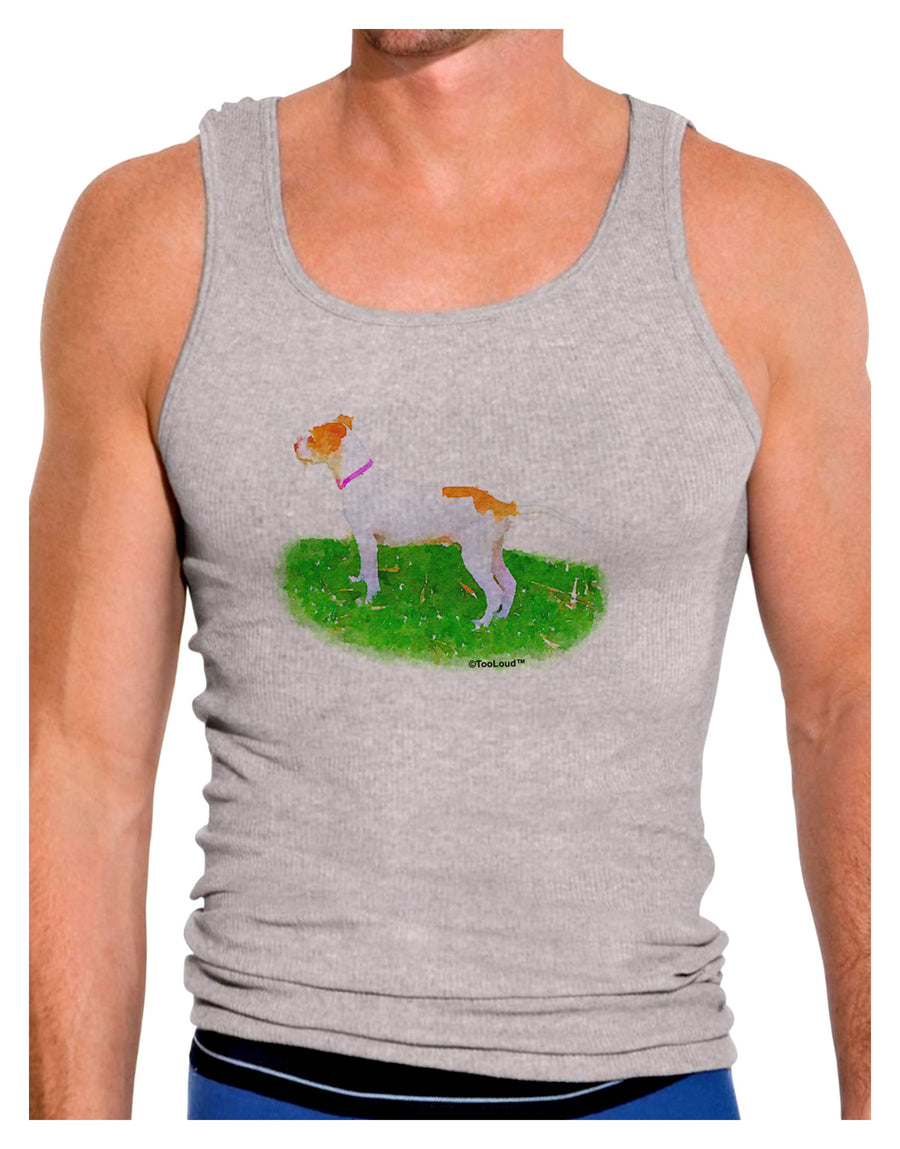 Vigilant Dog Watercolor Mens Ribbed Tank Top-Mens Ribbed Tank Top-TooLoud-White-Small-Davson Sales