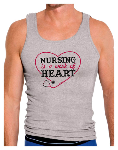 Nursing Is A Work Of Heart Mens Ribbed Tank Top-Mens Ribbed Tank Top-TooLoud-Heather-Gray-Small-Davson Sales