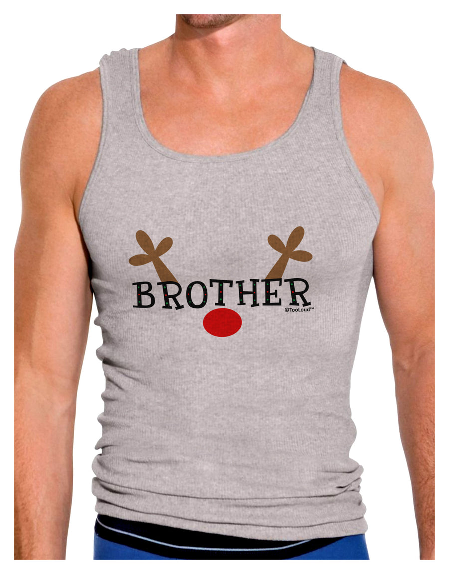 Matching Family Christmas Design - Reindeer - Brother Mens Ribbed Tank Top by TooLoud-Mens Ribbed Tank Top-TooLoud-White-Small-Davson Sales