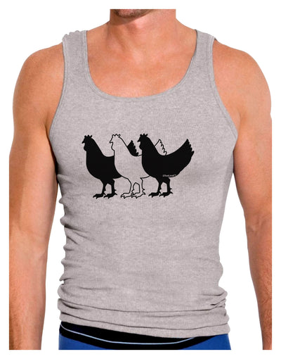 Three French Hens Mens Ribbed Tank Top-Mens Ribbed Tank Top-TooLoud-Heather-Gray-Small-Davson Sales