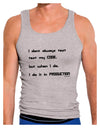 I Don't Always Test My Code Funny Quote Mens Ribbed Tank Top by TooLoud-Mens Ribbed Tank Top-TooLoud-Heather-Gray-Small-Davson Sales