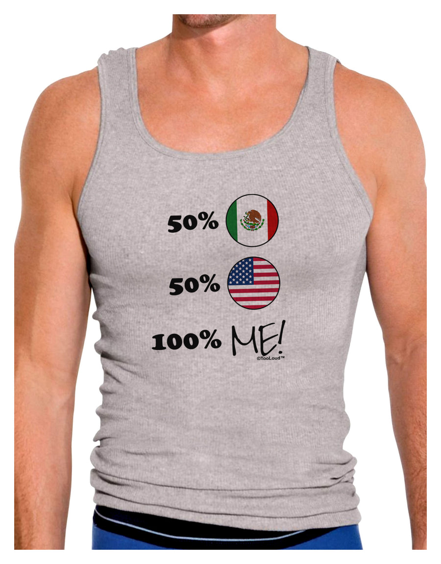 Mexican American 100 Percent Me Mens Ribbed Tank Top-Mens Ribbed Tank Top-TooLoud-White-Small-Davson Sales