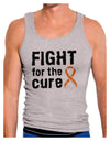 Fight for the Cure - Orange Ribbon Leukemia Mens Ribbed Tank Top-Mens Ribbed Tank Top-TooLoud-Heather-Gray-Small-Davson Sales