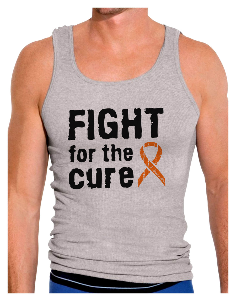 Fight for the Cure - Orange Ribbon Leukemia Mens Ribbed Tank Top-Mens Ribbed Tank Top-TooLoud-White-Small-Davson Sales