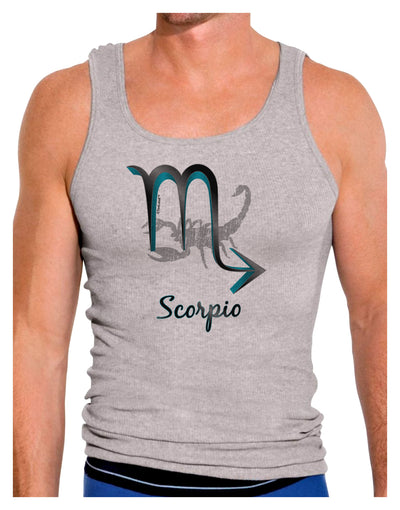 Scorpio Symbol Mens Ribbed Tank Top-Mens Ribbed Tank Top-TooLoud-Heather-Gray-Small-Davson Sales