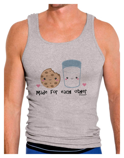 Cute Milk and Cookie - Made for Each Other Mens Ribbed Tank Top by TooLoud-Mens Ribbed Tank Top-TooLoud-Heather-Gray-Small-Davson Sales