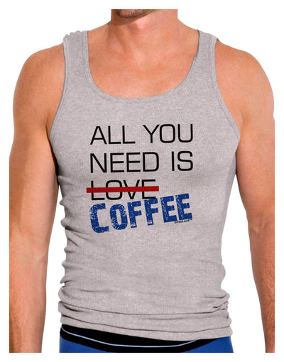 All You Need Is Coffee Mens Ribbed Tank Top-Mens Ribbed Tank Top-TooLoud-Heather-Gray-Small-Davson Sales