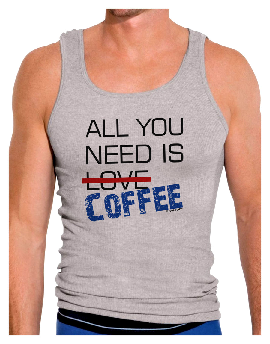 All You Need Is Coffee Mens Ribbed Tank Top-Mens Ribbed Tank Top-TooLoud-White-Small-Davson Sales