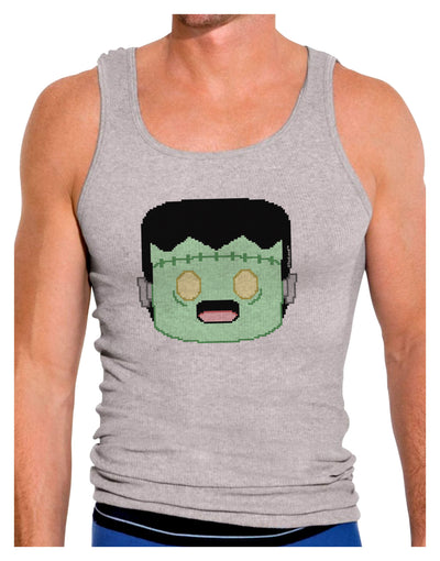 Cute Pixel Monster Mens Ribbed Tank Top-Mens Ribbed Tank Top-TooLoud-Heather-Gray-Small-Davson Sales