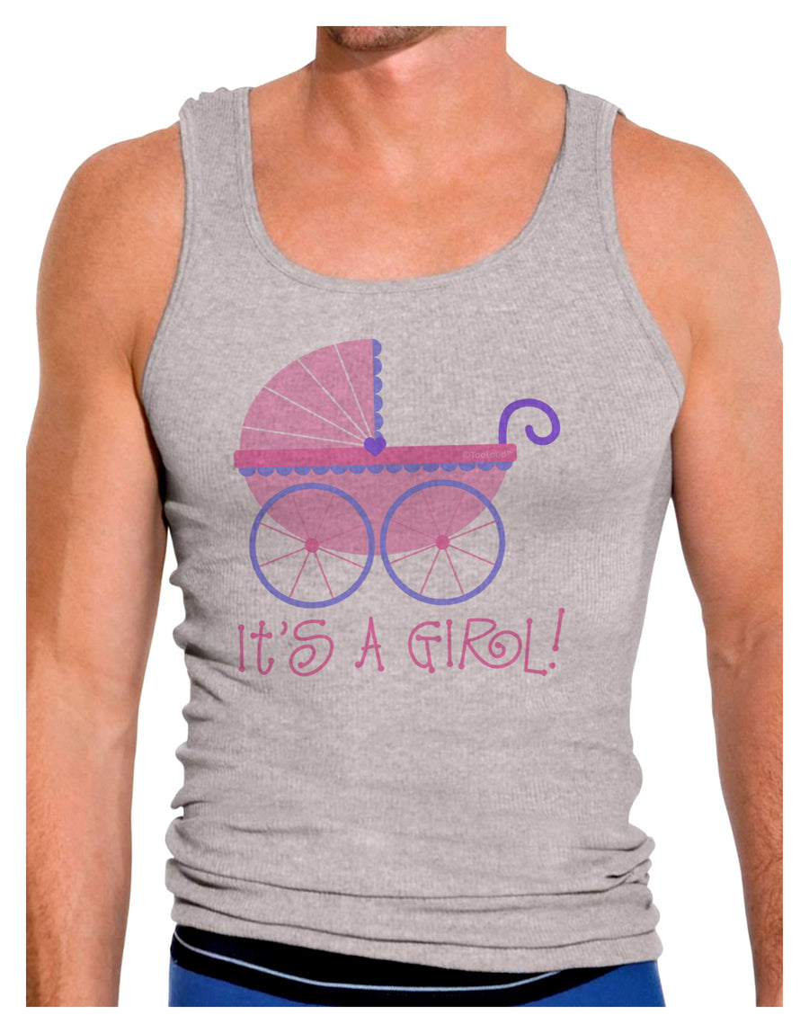 It's a Girl - Baby Carriage Mens Ribbed Tank Top-Mens Ribbed Tank Top-TooLoud-White-Small-Davson Sales