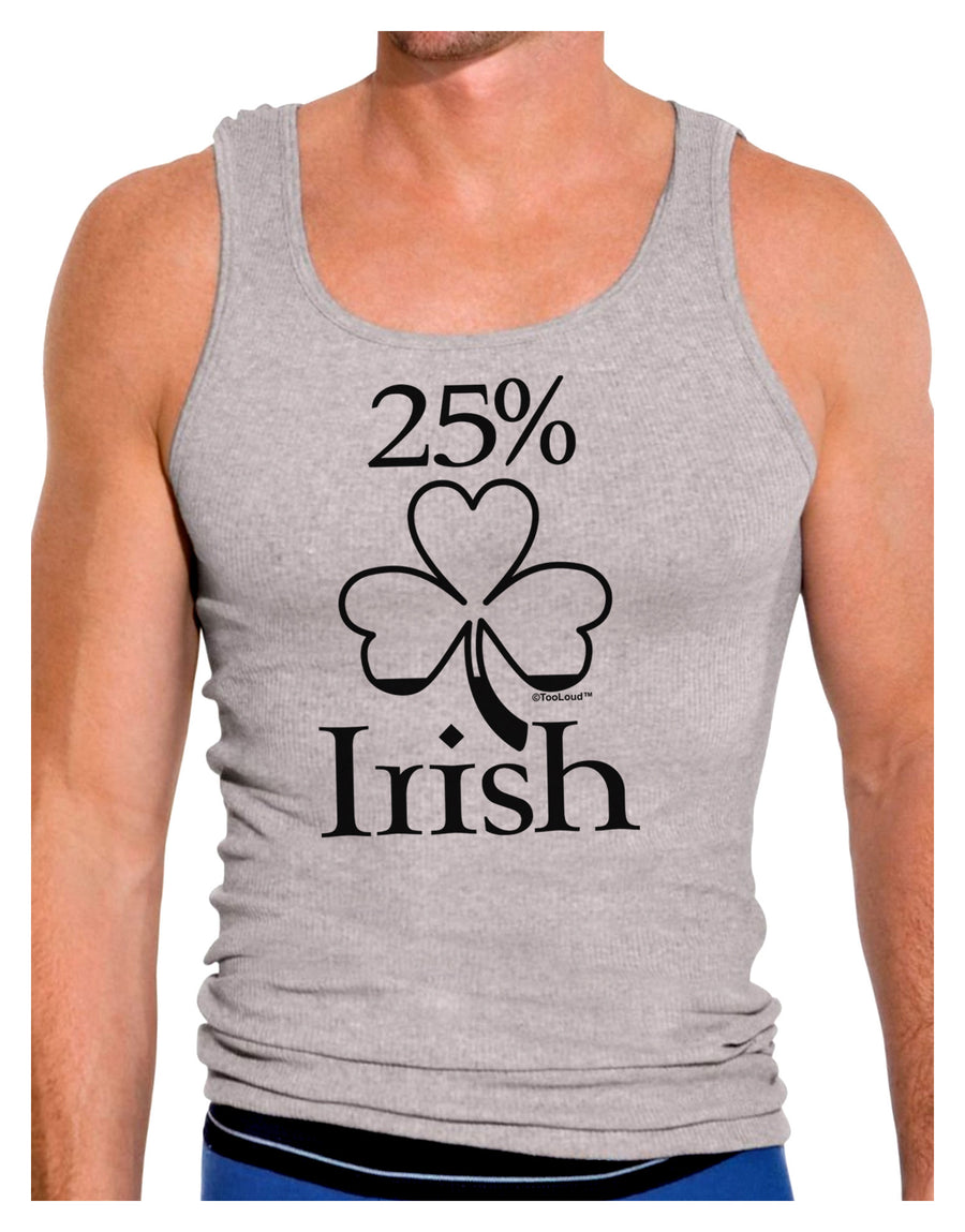25 Percent Irish - St Patricks Day Mens Ribbed Tank Top by TooLoud-Mens Ribbed Tank Top-TooLoud-White-Small-Davson Sales
